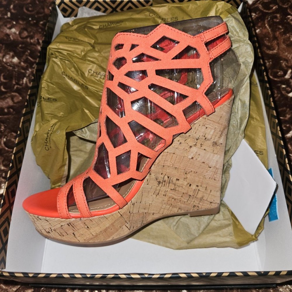 Charles Coral Wedge Sandal